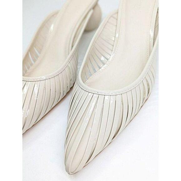 Cult Gaia Women's Alia Ball Leather Heel Mules Off White Size 38 (MSRP $325) - Picture 5 of 12